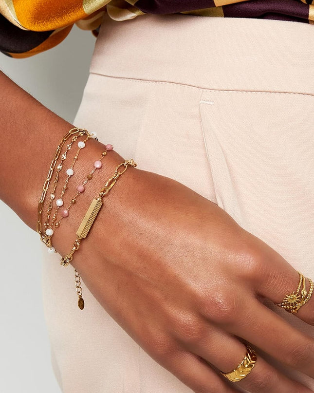 Schakelarmband met bedel Goud kleur Stainless Steel