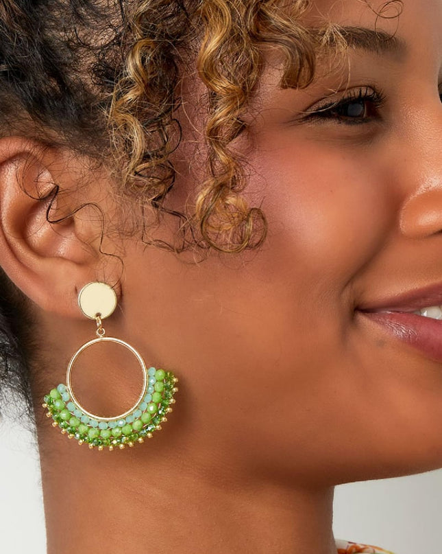 Oorbellen met kristalkralen Wit Koper