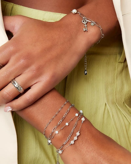 Armband drie lagen gekleurde details Goud kleur Stainless Steel