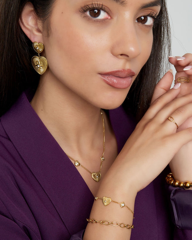 oorbellen statement hartjes met steentjes