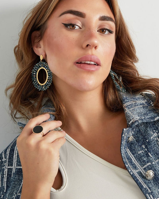 Oorbellen kralen party - wit Stainless Steel