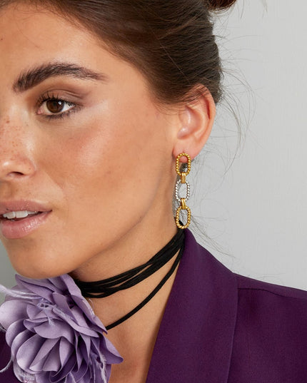 schakel oorbellen ribbel