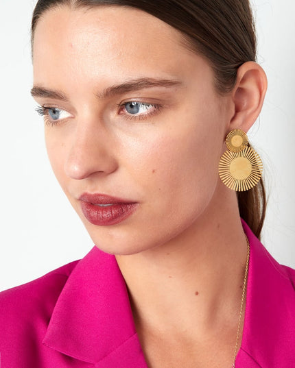 Oorbellen sun & sun - Goud kleur Stainless Steel