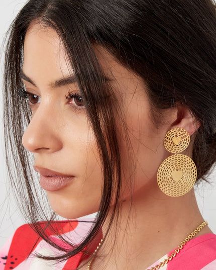 oorbellen statement rond met hart