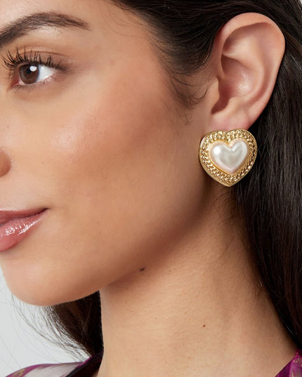 oorbellen hart parel