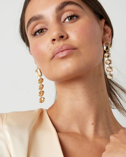 Oorbellen glaskralen party - Goud kleur Koper