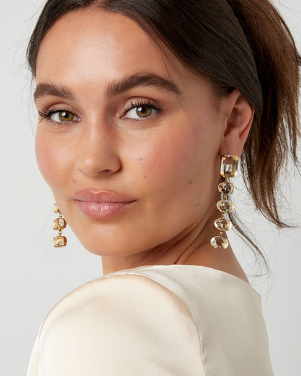 Oorbellen glaskralen party - Goud kleur Koper