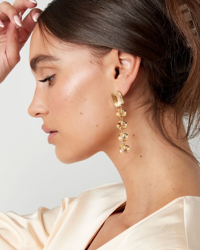 Oorbellen glaskralen party - Goud kleur Koper