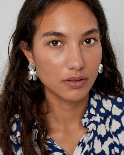 oorbellen bloem met parel