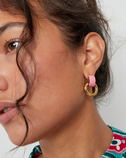 oorbel dubbele laag blauw