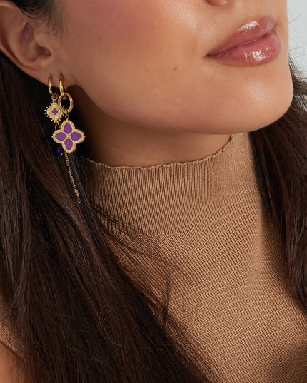 Oorbellen sierlijke party - Goud kleur/roze