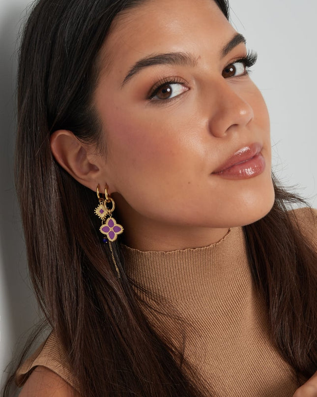 Oorbellen sierlijke party - Goud kleur/roze