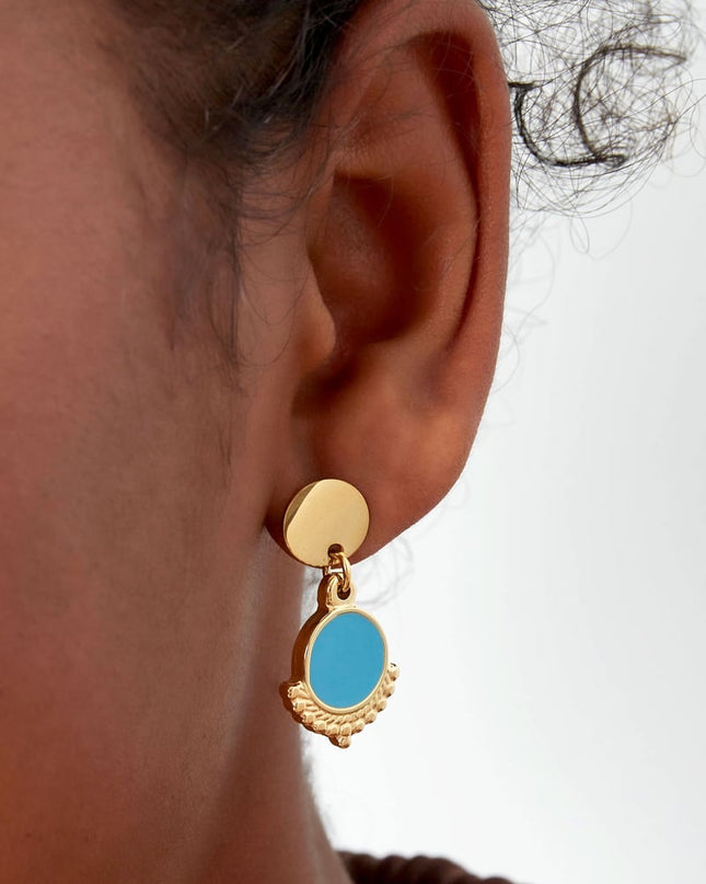 Oorbellen sierlijk met kleur - goud/wit