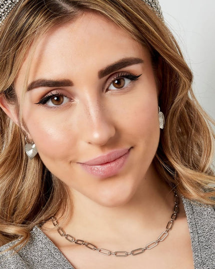 Oorbellen met hart Goud kleur Stainless Steel