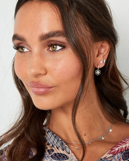 oorbellen bloem/roos bedel