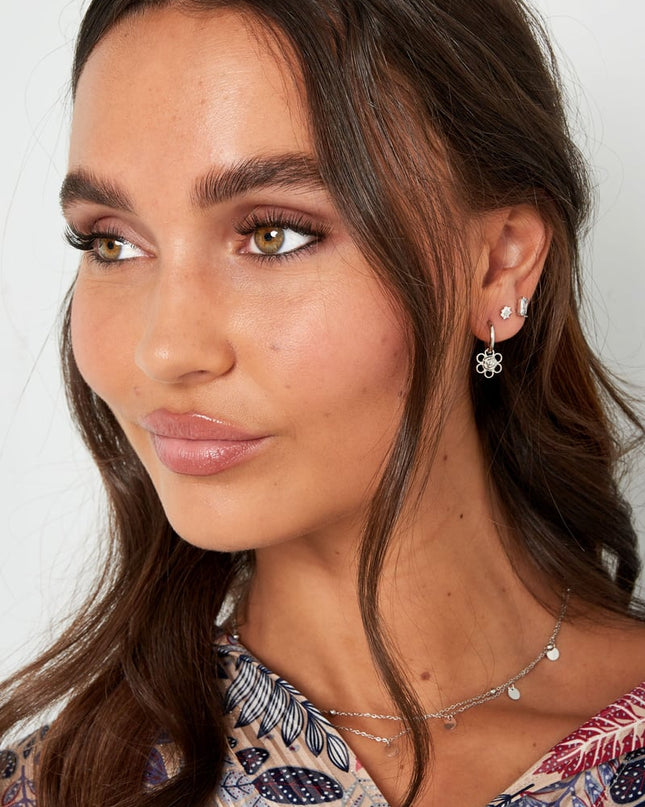 oorbellen bloem/roos bedel