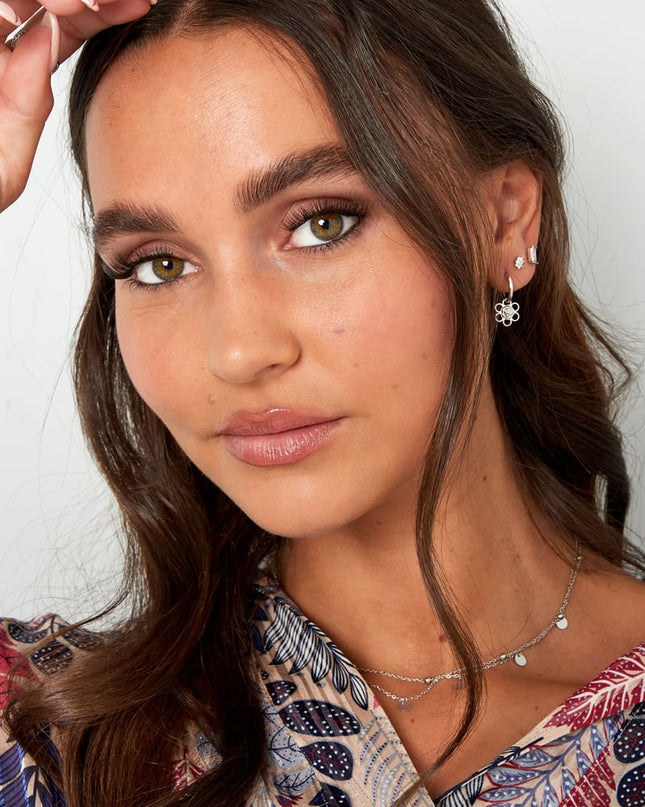 oorbellen bloem/roos bedel