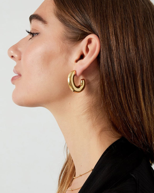 oorbellen basic dikke halve maan