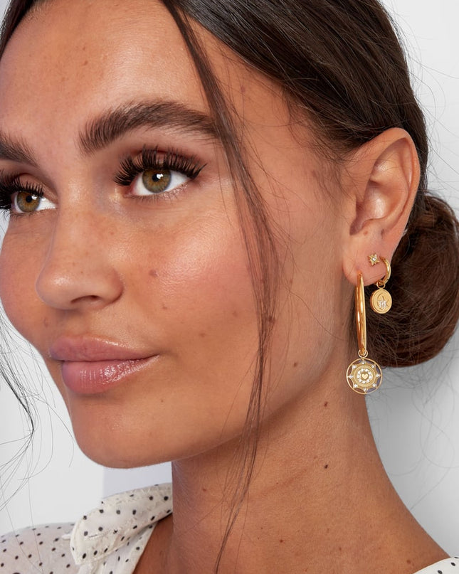 oorbellen zirkonen coin