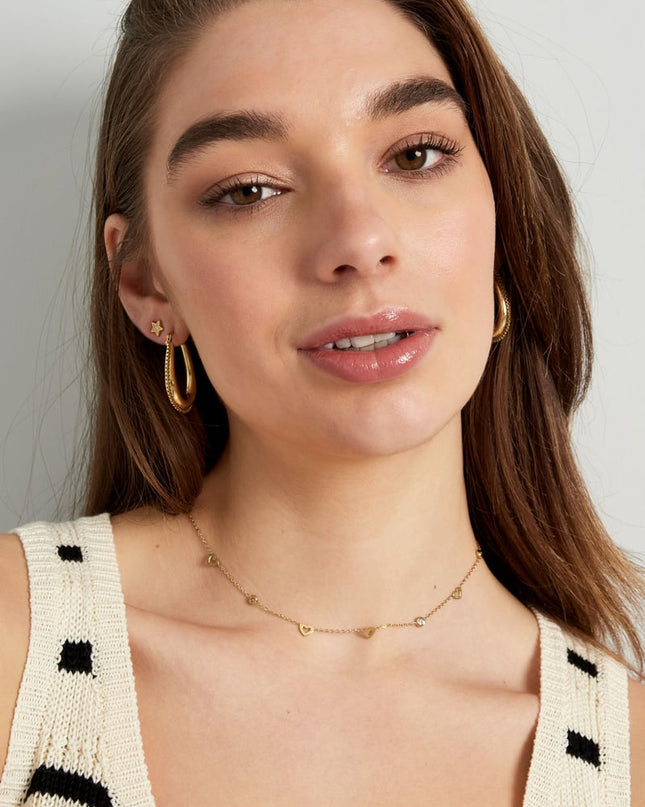 druppel vormige oorbel met schakkels