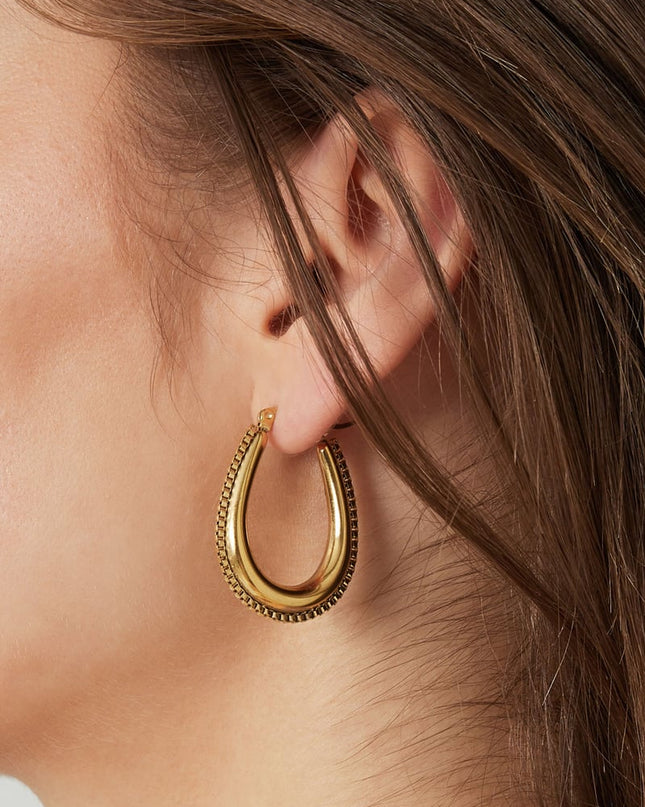 druppel vormige oorbel met schakkels