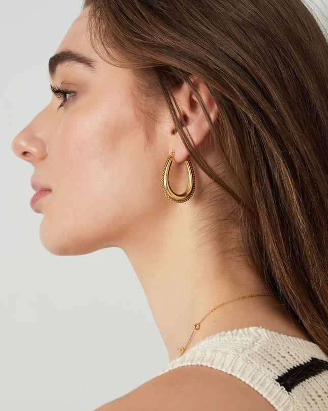 druppel vormige oorbel met schakkels