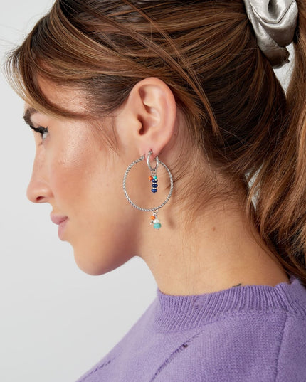 gedraaide oorringen met bedel natuursteen