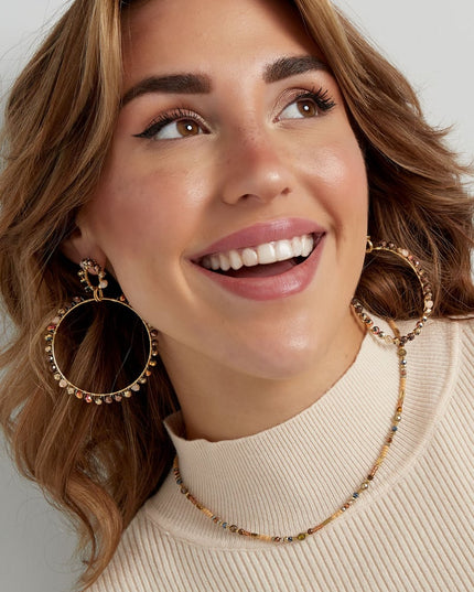 dubbele oorbel glaskralen winter