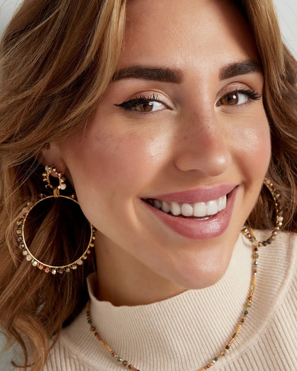 dubbele oorbel glaskralen winter