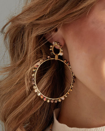 dubbele oorbel glaskralen winter