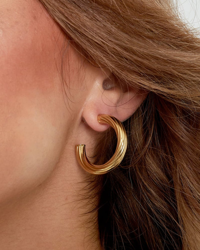 oorbellen rond streepjes klein