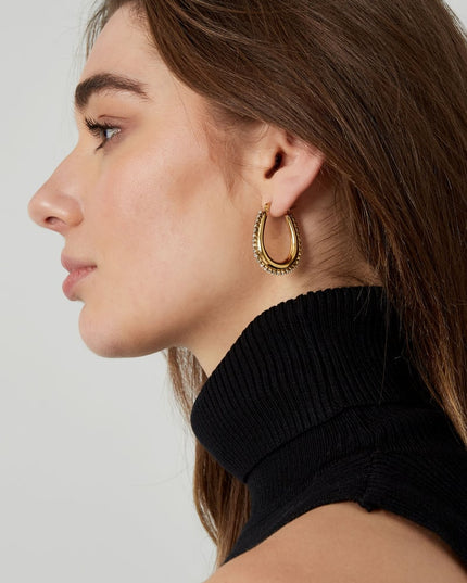 druppel vormmige oorbellen met steentjes