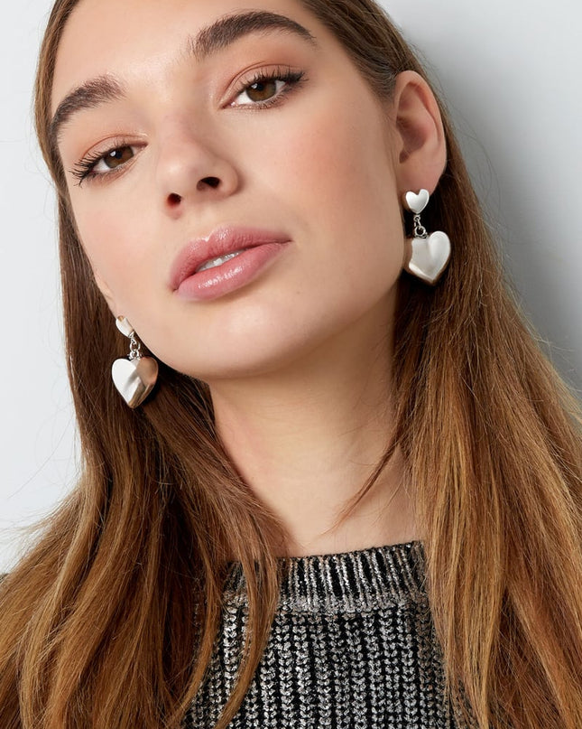 oorbellen dubbel hart