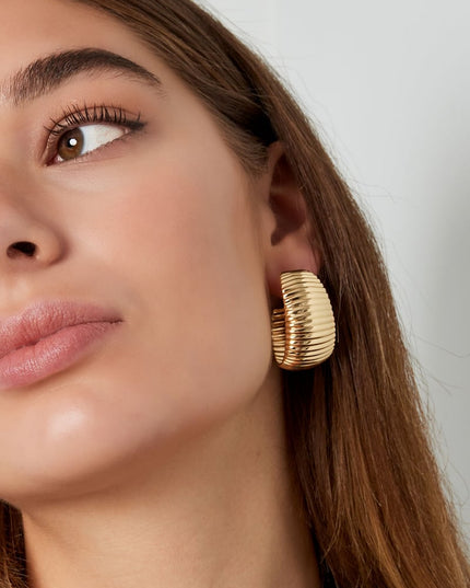 oorbellen grove streepjes print