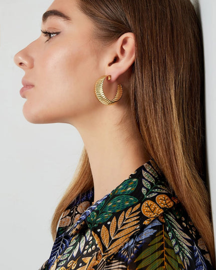 oorbellen grove streepjes print