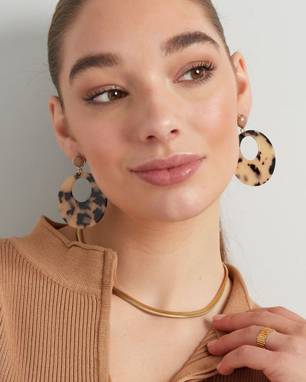 Oorbellen rond met print