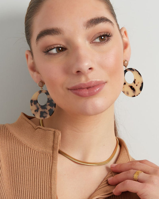 Oorbellen rond met print