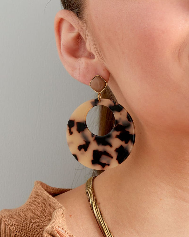 Oorbellen rond met print