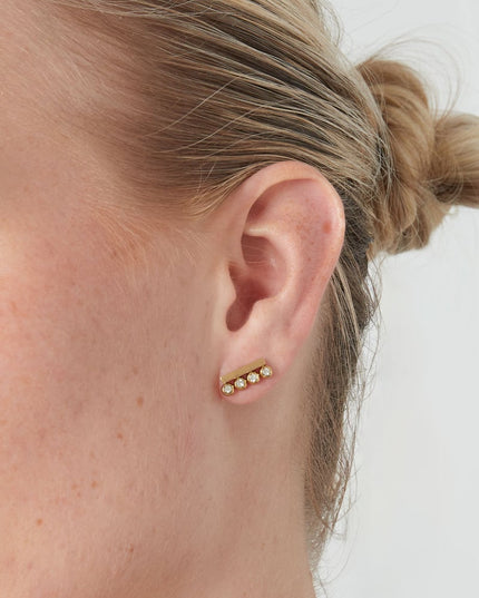 studs met vijf diamanten