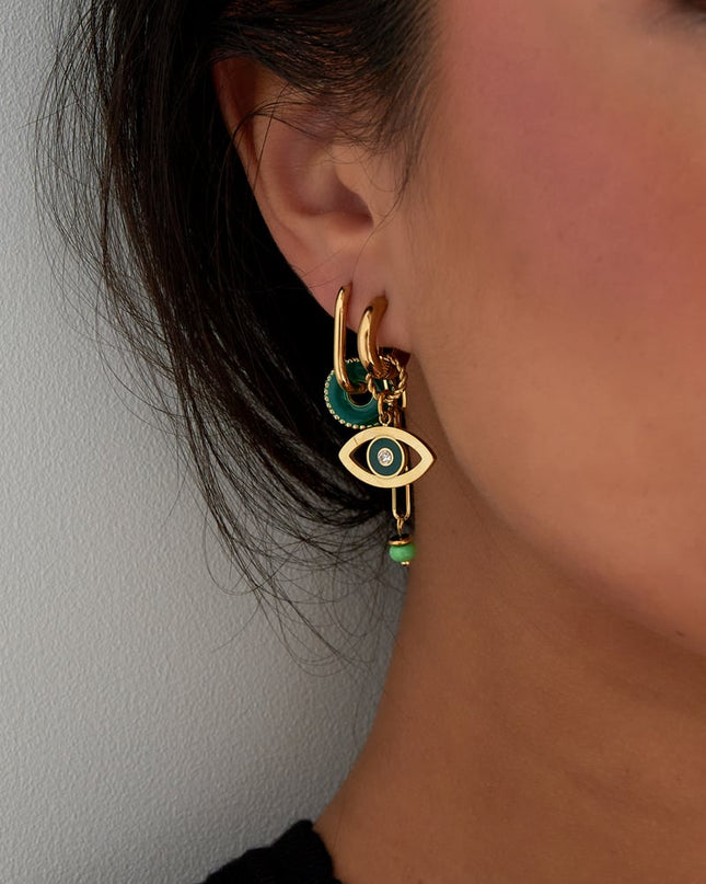 oorbellen eye see you - groen 