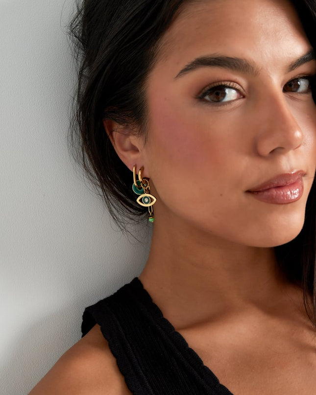 oorbellen eye see you - groen 