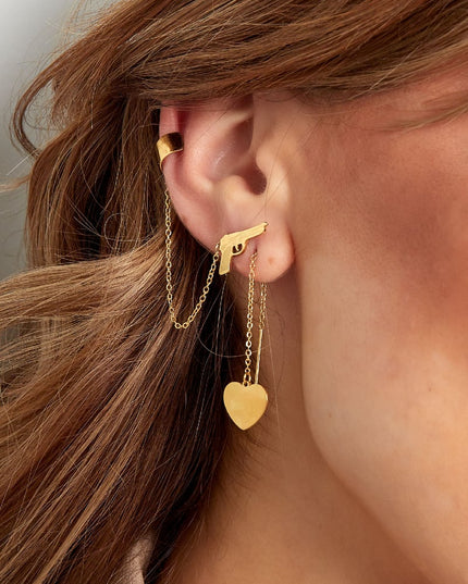 oorbellen pistool met ear cuff