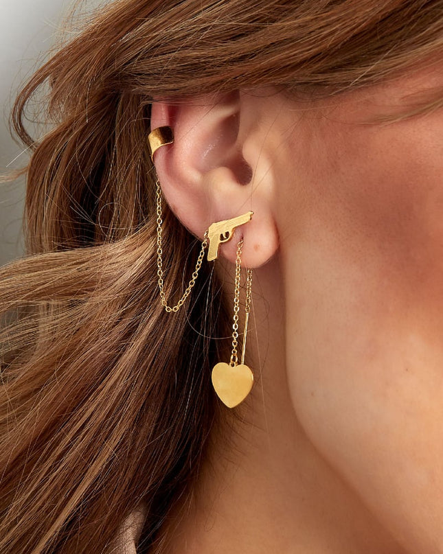 oorbellen pistool met ear cuff