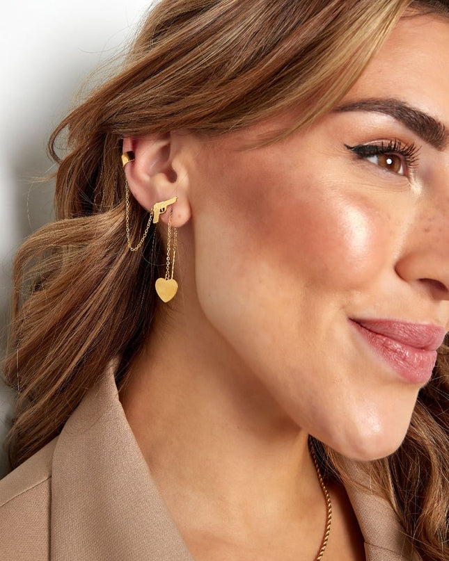 oorbellen pistool met ear cuff