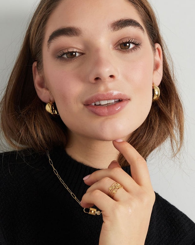 oorbellen rond met structuur klein