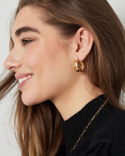 oorbellen rond met structuur klein