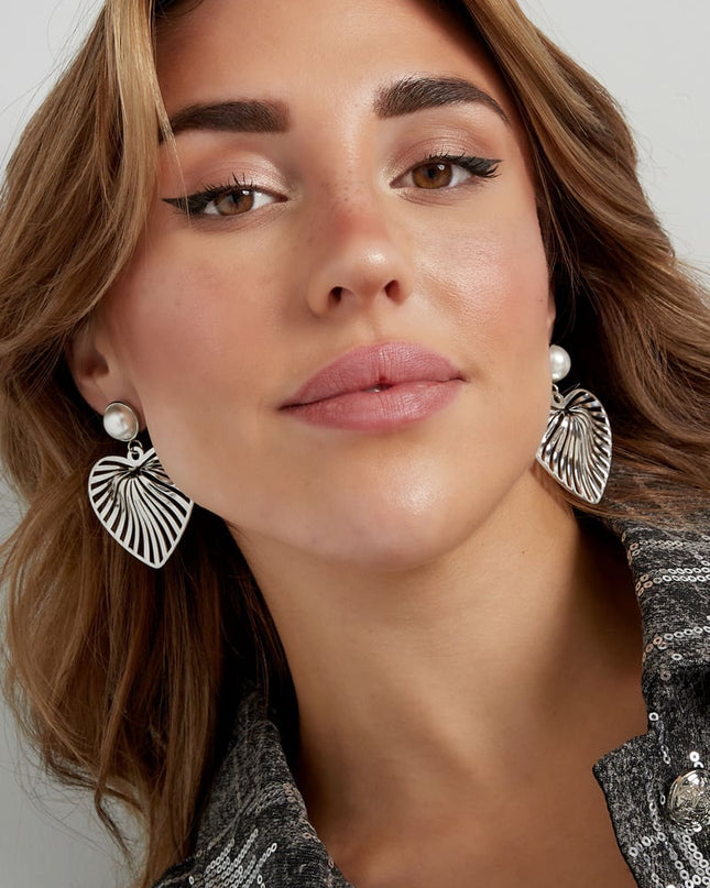 oorbellen hart met parel