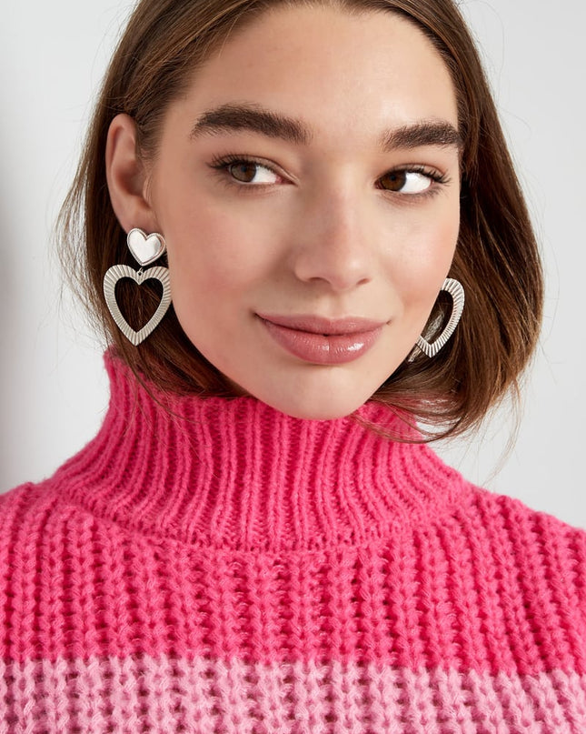 oorbellen dubbel hart