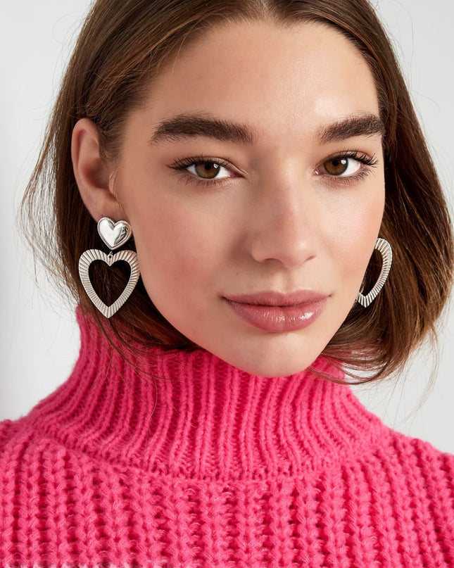 oorbellen dubbel hart