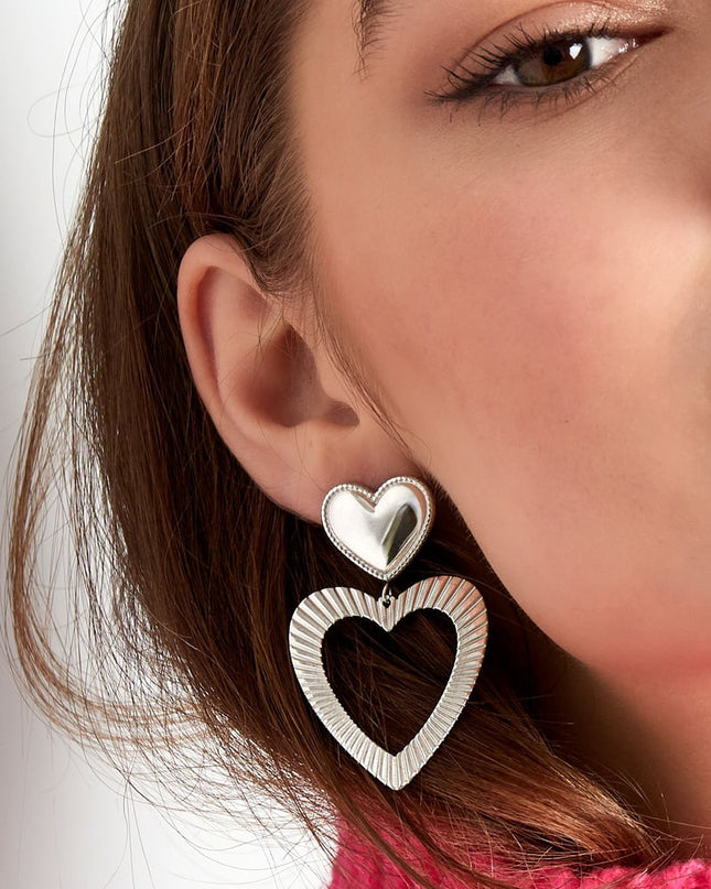 oorbellen dubbel hart